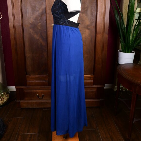 Forever 21 Boho Maxi Dress Open Back Sweetheart Embroidered Festival Size S - Picture 2 of 4